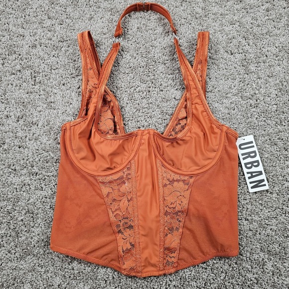 Urban Outfitters Tops - Out From Under Bewitched Lace Layered Corset Sz Large Orange Urban Outfitters